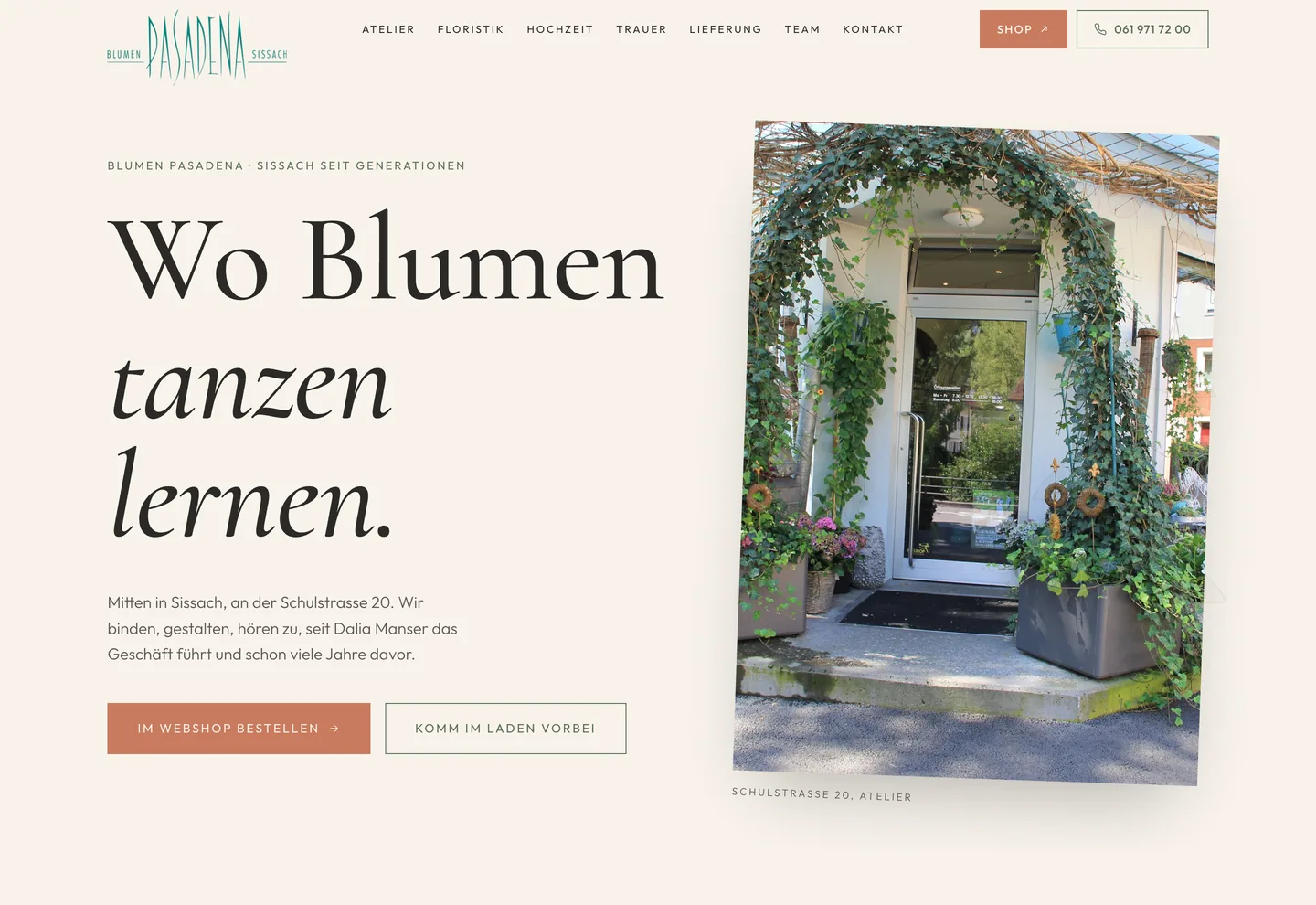 Vorschau der neuen Seite von Blumen Pasadena